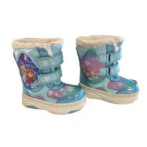 Disney Frozen Boots Girls Size 6 Blue White Anna Elsa-Outdoor/Snowboots